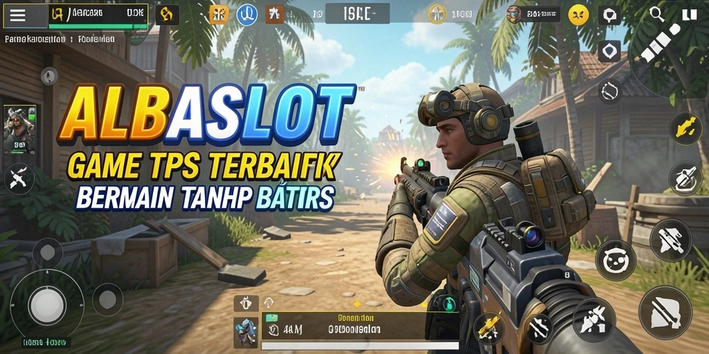 Tampilan gameplay ALBASLOT dengan aksi tembak-menembak yang intens.