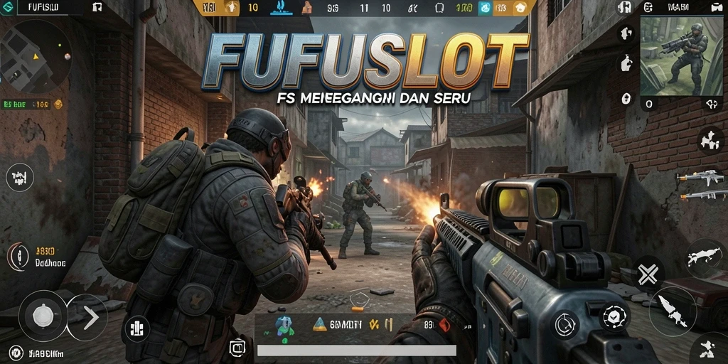 Tampilan gameplay FUFUSLOT yang memukau dalam aksi FPS.