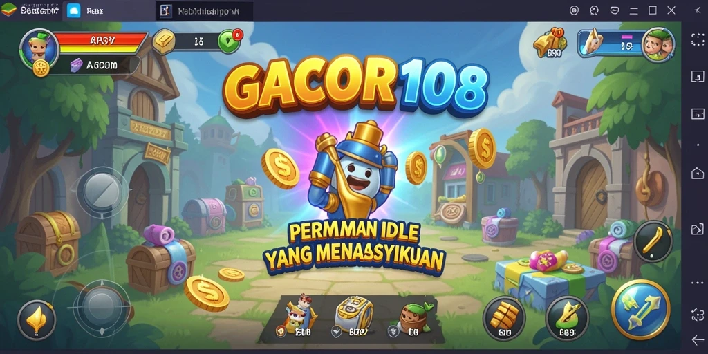 Tangkapan layar gameplay GACOR108 yang menunjukkan aksi seru dan fitur Idle.
