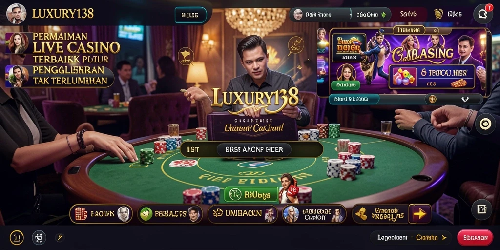 Tampilan gameplay Live Casino LUXURY138 yang menarik dan interaktif.