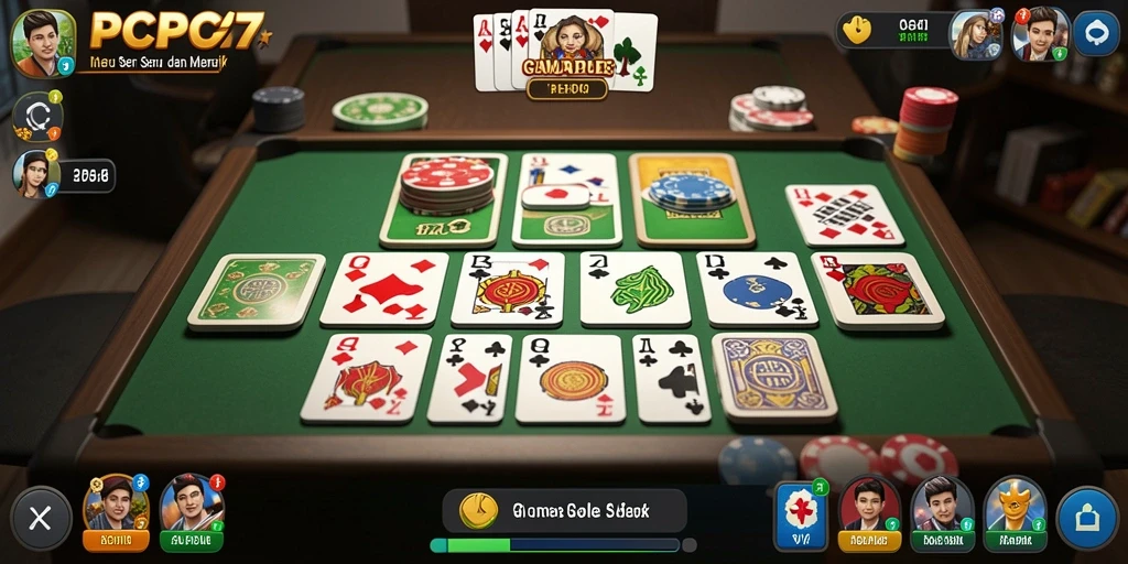 Tampilan gameplay Gaple yang seru dan interaktif di PCPC7.