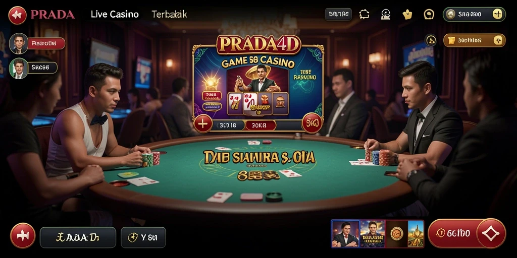 Tampilan utama PRADA4D dengan dealer langsung dan permainan kasino seru.