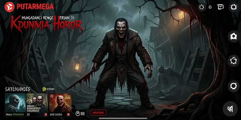 Tampilan gameplay PUTARMEGA yang menegangkan dan misterius.