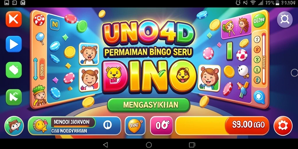 Tampilan gameplay Bingo yang penuh warna dan mendebarkan.